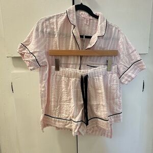 Victoria's Secret Pink and White Striped Pajama Top